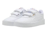 Tenis PUMA Carina 3.0 V Blanco y Oro para Niña