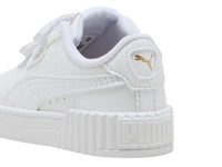 Tenis PUMA Carina 3.0 V Blanco y Oro para Niña