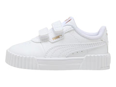 Tenis PUMA Carina 3.0 V Blanco y Oro para Niña