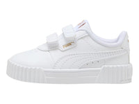 Tenis PUMA Carina 3.0 V Blanco y Oro para Niña