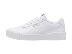 Tenis PUMA Carina 3.0 Blanco y Oro para Mujer