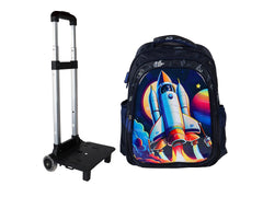 Mochila Rodante para Niño Terry Cohete Azul YC0331