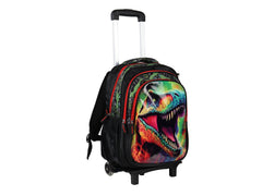 Mochila Rodante Terry para Niño con Diseño de Dinosaurios