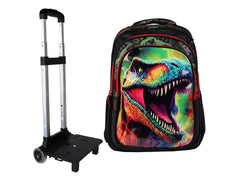 Mochila Rodante Terry para Niño con Diseño de Dinosaurios