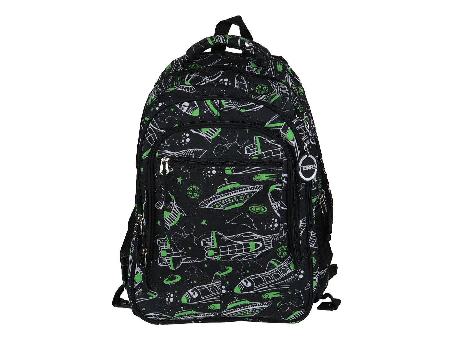 Mochila Terry Nave Espacial Verde/Negro para Niño