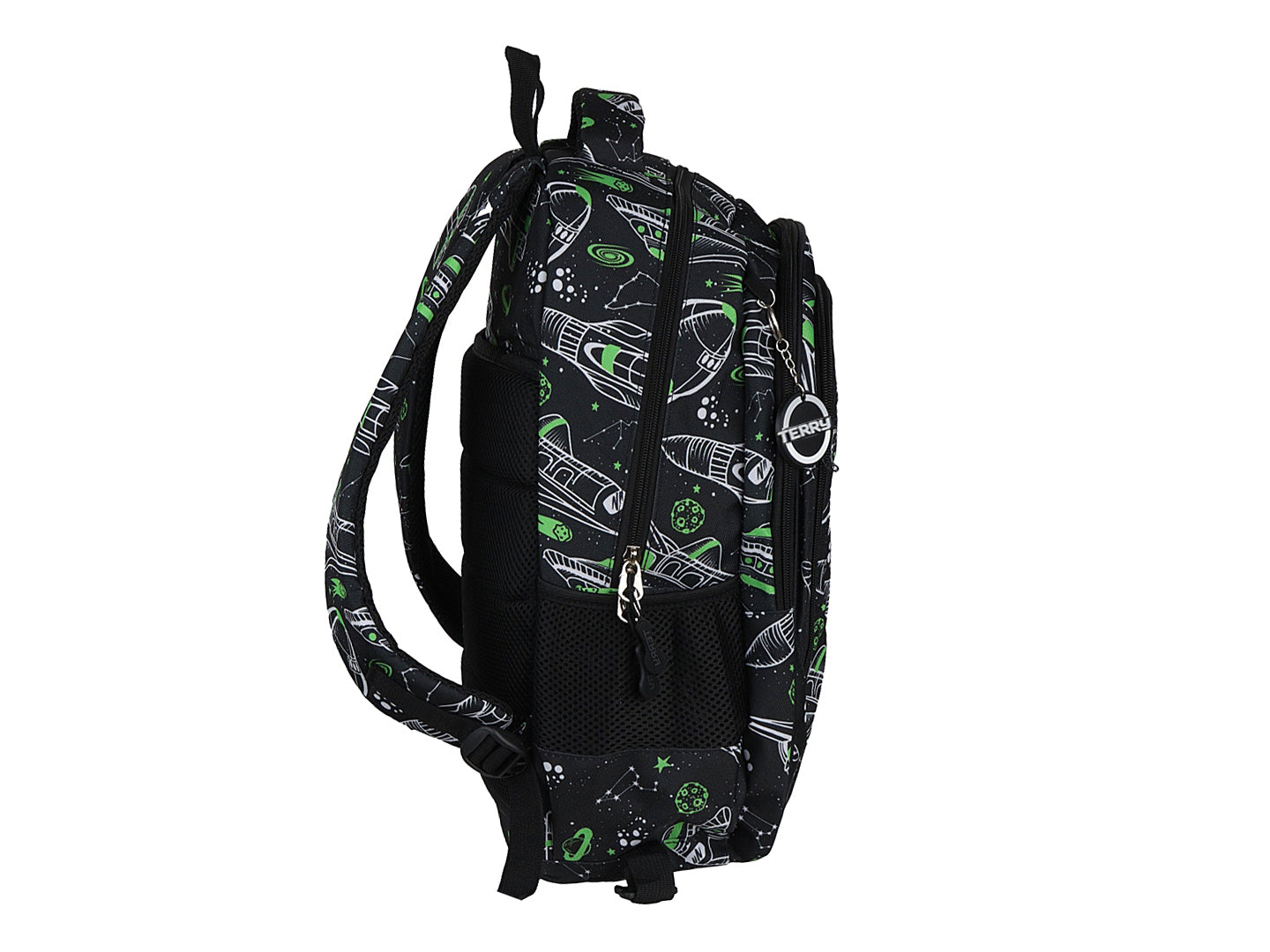 Mochila Terry Nave Espacial Verde/Negro para Niño