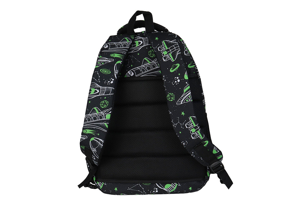 Mochila Terry Nave Espacial Verde/Negro para Niño