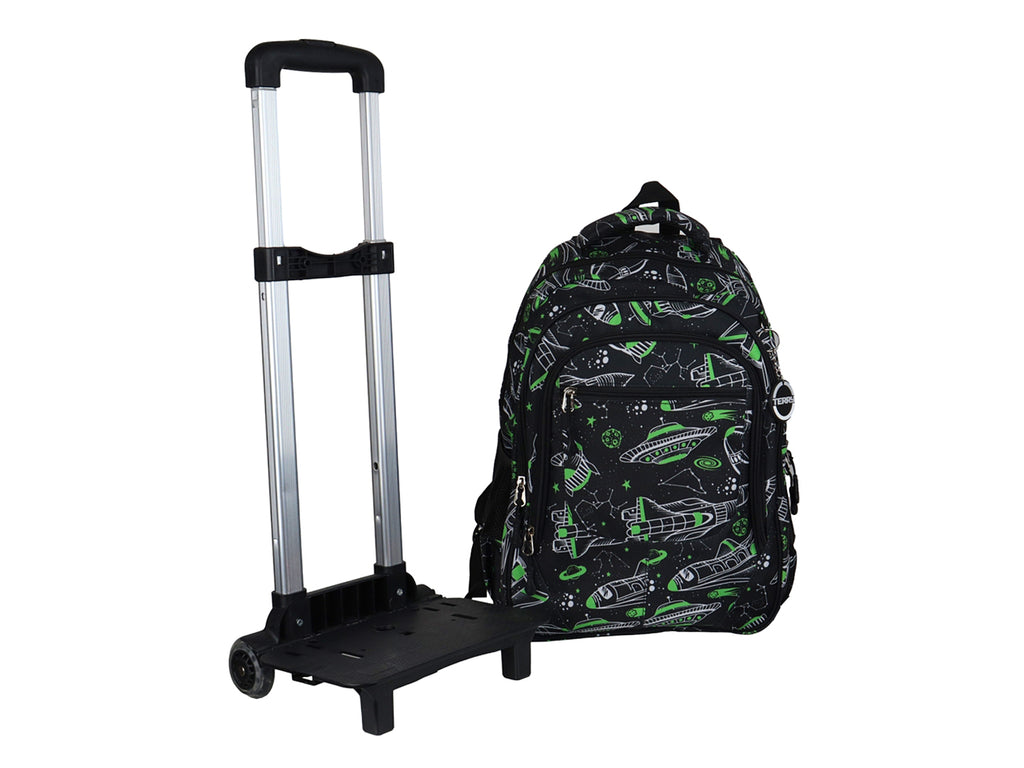 Mochila Terry Nave Espacial Verde/Negro para Niño