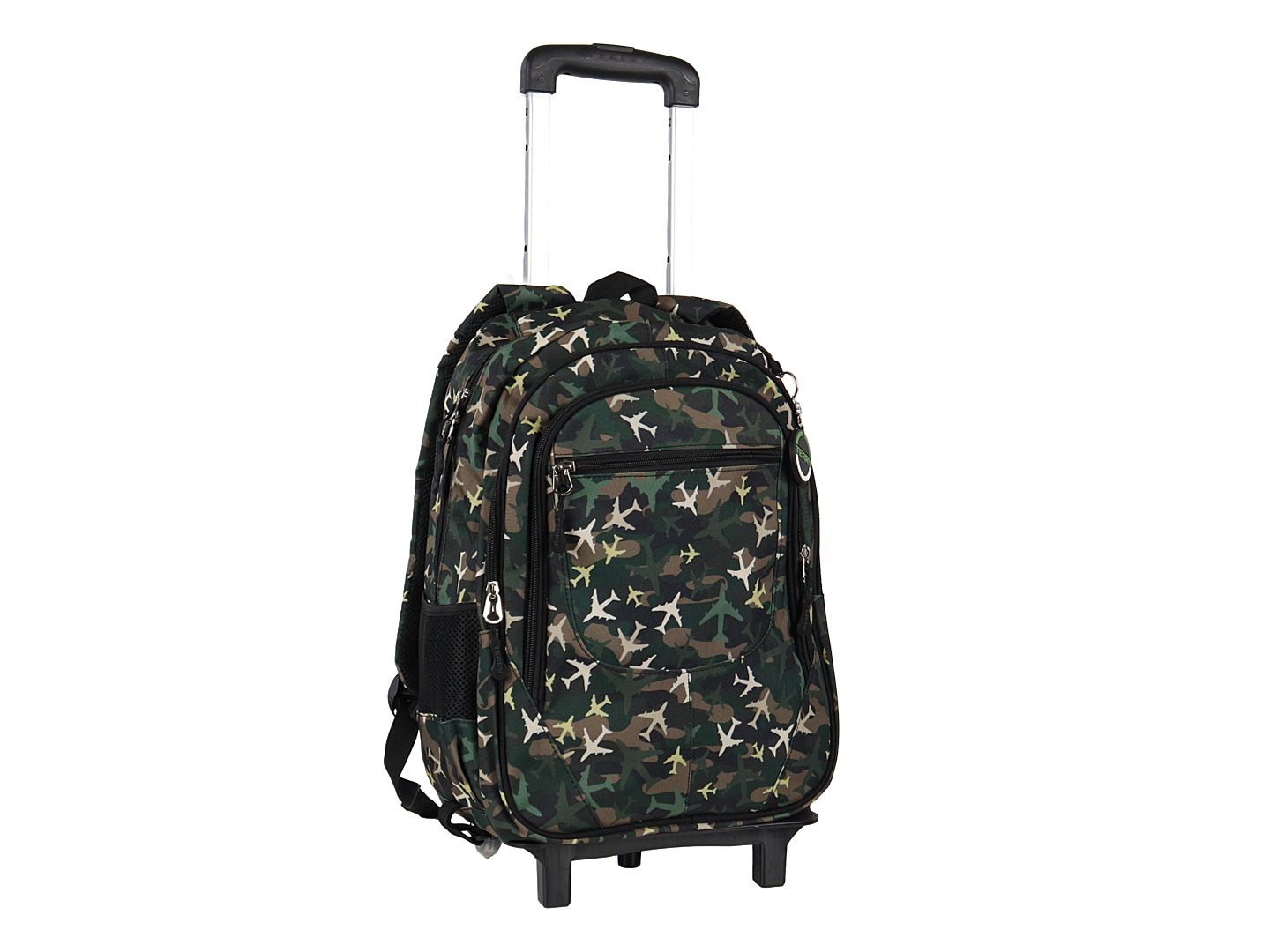 Mochila Terry Rodante Aviones Verde Militar para Niño