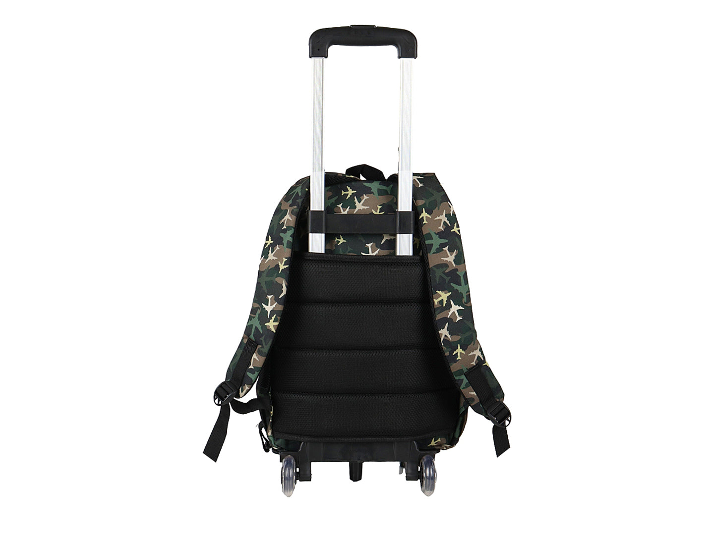 Mochila Terry Rodante Aviones Verde Militar para Niño
