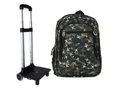 Mochila Rodante Terry para Niño Modelo YC0331 Aviones Verde Militar