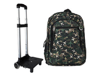 Mochila Terry Rodante Aviones Verde Militar para Niño