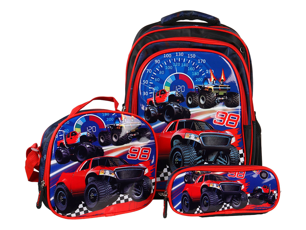 Set de Mochila Rodante Terry de Carros para Niño Modelo YC0331