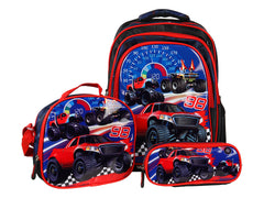 Set de Mochila Rodante Terry de Carros para Niño Modelo YC0331
