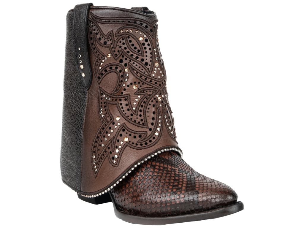 Botas Cuadra Pitón Para Mujer