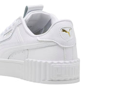 Tenis PUMA Carina 3.0 Luxe Blanco y Oro para Mujer