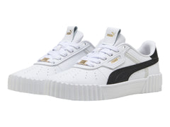 Tenis Puma Carina 3.0 Luxe Blanco Negro y Oro para Mujer
