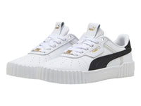 Tenis Puma Carina 3.0 Luxe Blanco Negro y Oro para Mujer