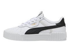 Tenis Puma Carina 3.0 Luxe Blanco Negro y Oro para Mujer