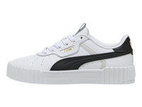 Tenis Puma Carina 3.0 Luxe Blanco Negro y Oro para Mujer