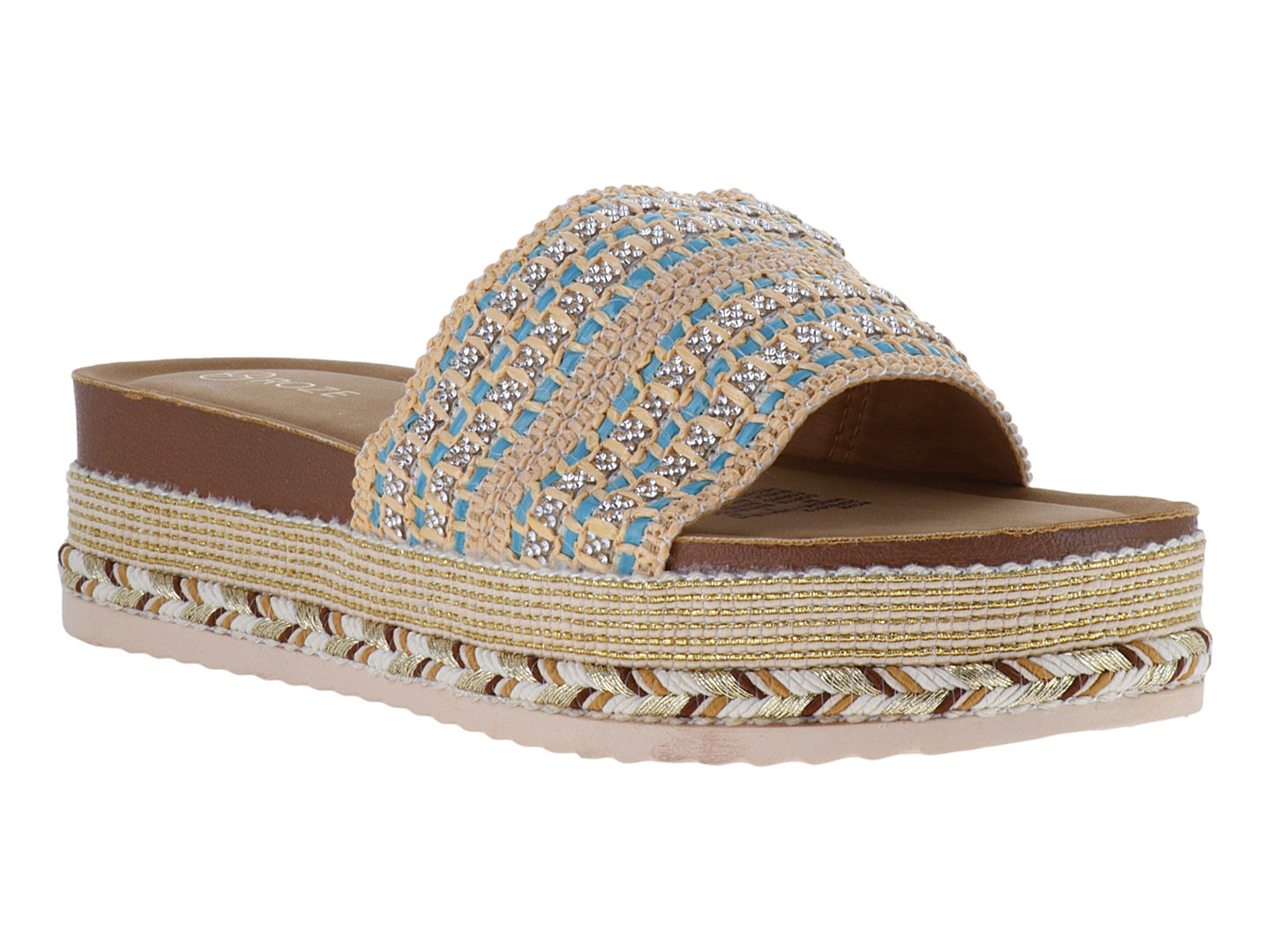 Sandalias Plataforma Roze Azul y Beige para Mujer