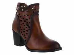 Botines de Piel Café In Moda para Mujer
