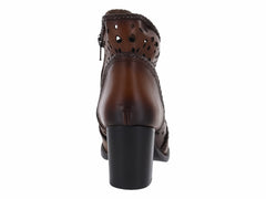 Botines de Piel Café In Moda para Mujer