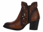 Botines de Piel Café In Moda para Mujer