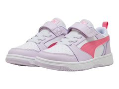 Tenis PUMA Rebound V6 Lo AC+INF Lila y Rosa para Niña