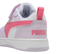 Tenis PUMA Rebound V6 Lo AC+INF Lila y Rosa para Niña