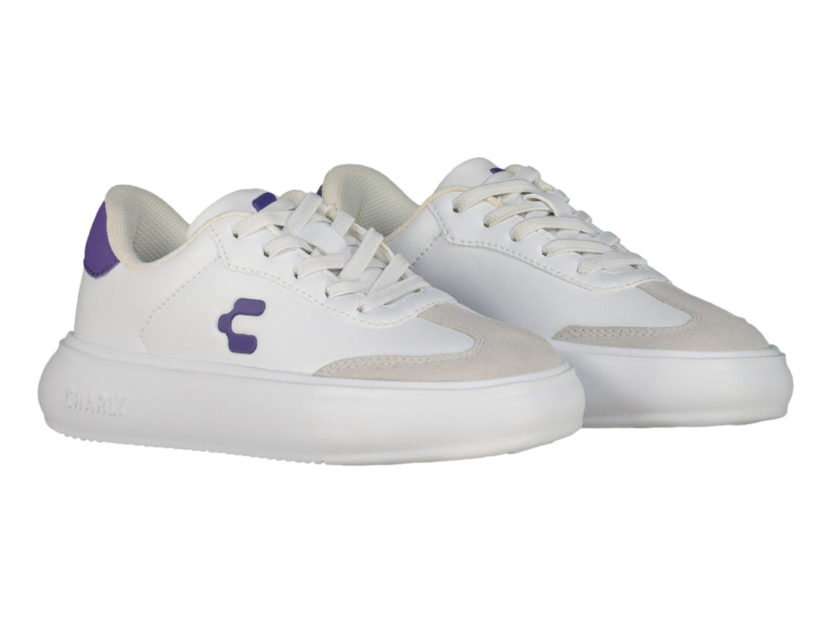 Tenis Charly Blancos con Morado para Niña