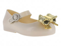 Zapatos Mary Jane Mini Melissa Beige y Oro para Niña