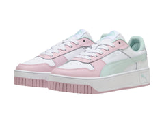 Tenis PUMA Carina Street Blanco y Colores Pastel para Niña