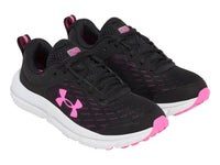 Tenis Under Armour Assert 10 Negro con Rosa para Niña