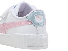 Tenis PUMA Carina 3.0 Blanco y Rosa para Niña