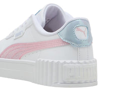 Tenis PUMA Carina 3.0 Blanco y Rosa para Niña