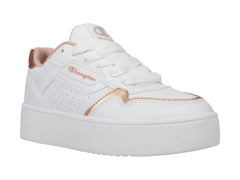 Tenis Champion Lore Platform Blanco y Oro Rosa para Mujer
