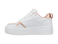 Tenis Champion Lore Platform Blanco y Oro Rosa para Mujer
