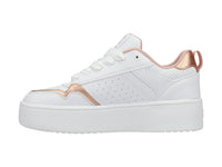 Tenis Champion Lore Platform Blanco y Oro Rosa para Mujer