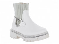 Botas Miroslava Blanco y Plata para Niña