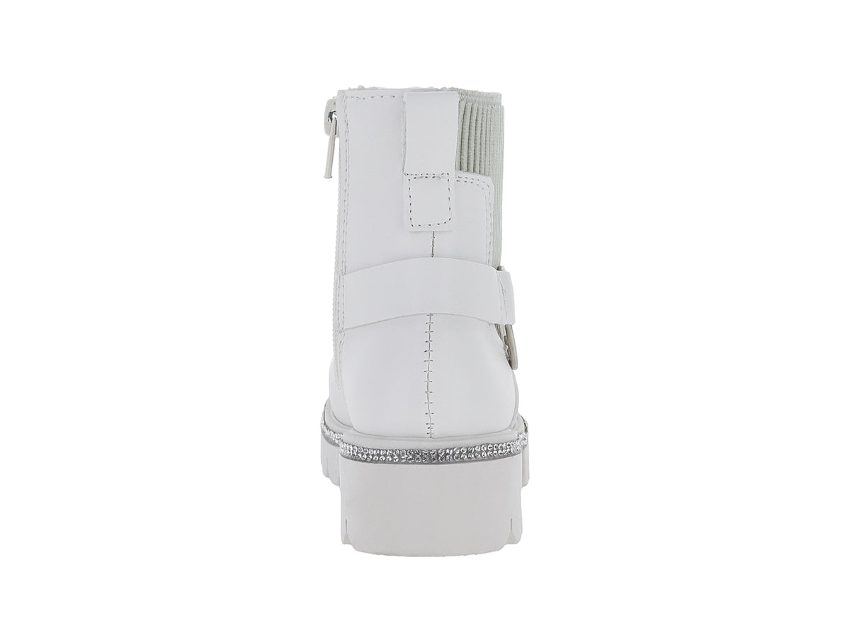 Botas Miroslava Blanco y Plata para Niña