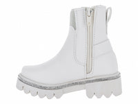 Botas Miroslava Blanco y Plata para Niña