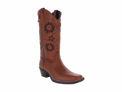 Botas Vaqueras Caballo Dorado Color Moka para Mujer