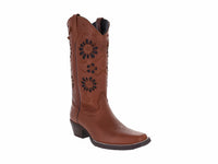 Botas Vaqueras Caballo Dorado Color Moka para Mujer