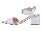 Sandalias de Tacón Luna Rosa Color Plata para Mujer