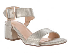 Sandalias de Tacón Luna Rosa Color Oro para Mujer
