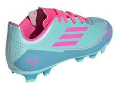 Tenis Taquetes Adidas F50 Club Messi Azul y Rosa para Niño