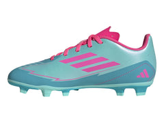 Tenis Taquetes Adidas F50 Club Messi Azul y Rosa para Niño