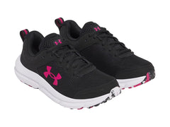 Tenis Under Armour Charged Assert 10 Negro y Rosa para Mujer