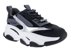 Tenis Steve Madden Posses Negro y Plata para Mujer